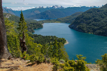 Fototapeta na wymiar view at lago verde lake at Los Alerces national park, Argentina