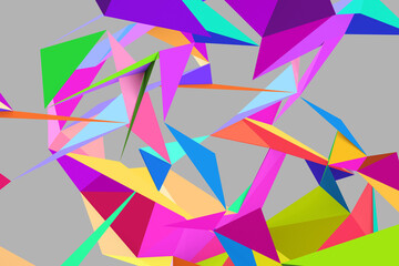 Abstract triangular background, 3d pattern