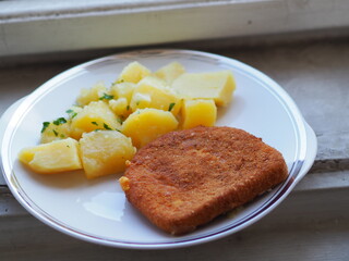 Czech food smazeny syr Fried cheese 
