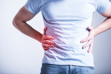 Multi racial man with constipation
