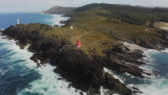 Punta Robaleira lighthouse in Pontevedra Galicia Spain