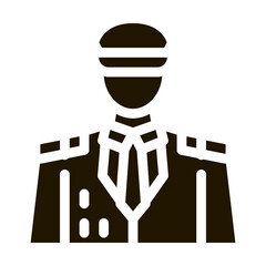 captain profession glyph icon vector. captain profession sign. isolated symbol illustration