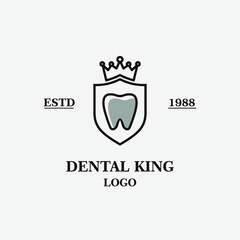 Dental king logo vector template