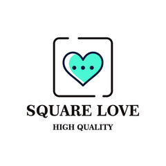 square chat logo vector template