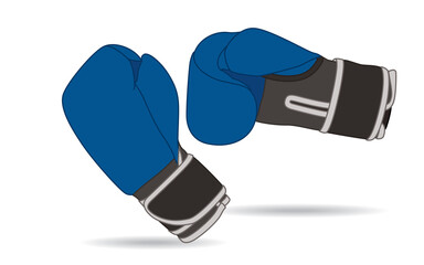boxing gloves blue, isolated on a white background