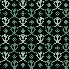 Seamless pattern with vintage floral motif Art Nouveau style