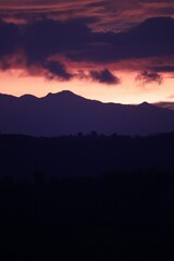 sunset over the mountains