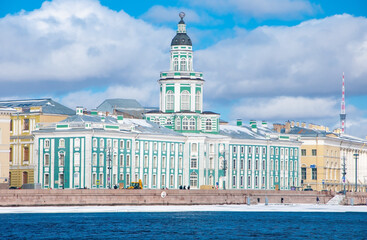 Kunstkamera St. Petersburg. Museum on the Neva River in Russia