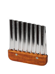 metal shaped dough knife with wooden handle, isolate on white background