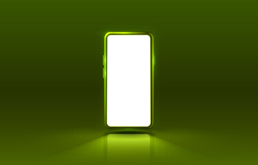 Smartphone mobile screen, technology mobile display light. Vector