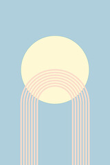 Cute minimalistic abstract boho posters. Vector illustration