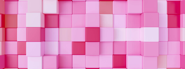 Pink cubes  abstract background, Geometric