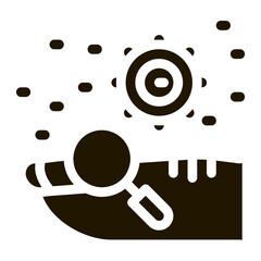 nail tool with infection glyph icon vector. nail tool with infection sign. isolated symbol illustration