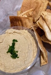 hummus with pita chips