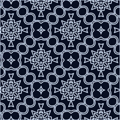  Geometric vector pattern with triangular elements. Seamless abstract ornament for wallpapers and backgrounds. Black and white colors. 