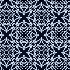 Geometric vector pattern with triangular elements. Seamless abstract ornament for wallpapers and backgrounds. Black and white colors.
