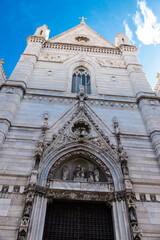 Fototapeta na wymiar Facade of the Naples Cathedral in Naples, Italy