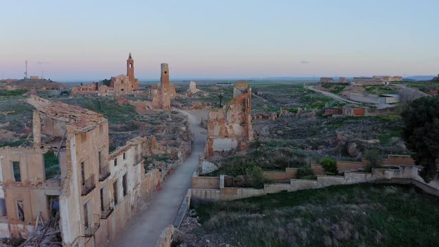 Destroyed village of Belchite during the spanish Civil War