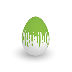 Easter egg with green dripping paint