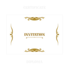 Vintage style invitation. Hand drawn floral design elements. Invitation and greeting cards luxury vector template. Part of set.  