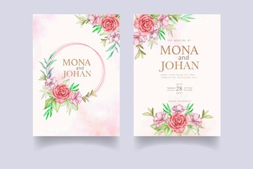 Elegant wedding invitation card set template 
