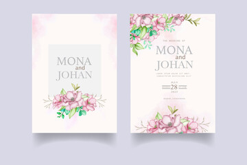 Elegant wedding invitation card set template 