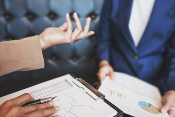 Startup business discussing in the office. business people working together. Startup Meeting Ideas communication concept