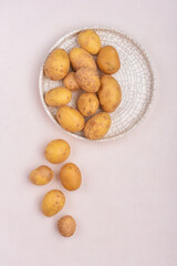 Potatoes on the white background