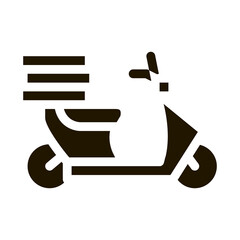 food delivery motorcycle glyph icon vector. food delivery motorcycle sign. isolated symbol illustration