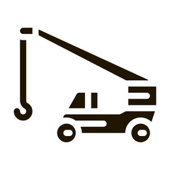 machinery crane glyph icon vector. machinery crane sign. isolated symbol illustration