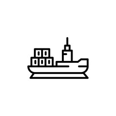 cargo ship outline Icon.e commerce vector illustration on white background