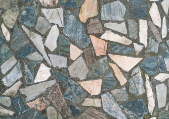 Background from natural stone slabs of various shapes