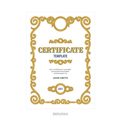 Vintage frame with design elements. Hand drawn retro style diploma and certificate luxury vector template. Part of set.