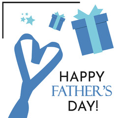 Illustration in blue and black to cheer and celebrate a Happy Father's Day. 