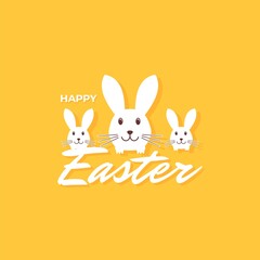 vector graphic of happy easter rabbit for greetings