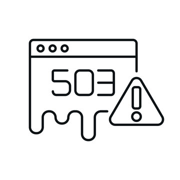 503 error linear icon. Service Temporarily Unavailable. Thin line customizable illustration. Contour symbol. Vector isolated outline drawing. Editable stroke