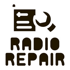 radio repair glyph icon vector. radio repair sign. isolated symbol illustration