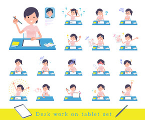 flat type medical staff woman_Study-tablet