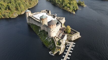 Aerial view of Olavinlinna castle in Savonlinna, Finland
Summertime