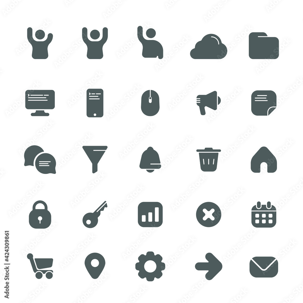 Wall mural vector set of icons for websites and applications