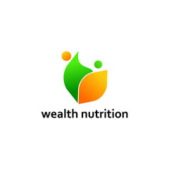 abstract hand care people nutrition logo vector