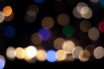 Abstract colourful glitter bokeh on circle patern background. 