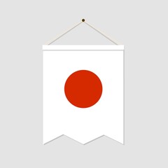 The national flag of japan vertical icon isolated on gray background. Language symbol modern, simple, vector, icon for website design, mobile app. Vector Illustration