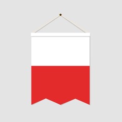 Obraz premium The national flag of Poland vertical icon isolated on gray background. Language symbol modern, simple, vector, icon for website design, mobile app. Vector Illustration