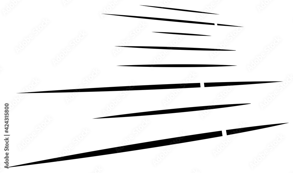 Leinwandbilder Dashed dynamic lines, stripes. 3D Lines in perspective vanishing with gaps