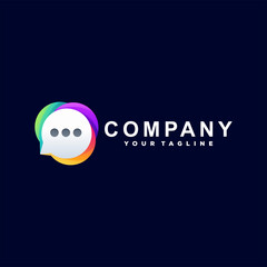 chat color gradient logo design