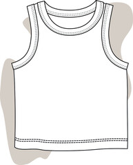 Baby clothing design. Baby fashion flat sketch vector