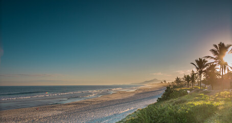 sunset over the beach