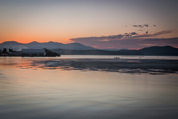 sunset over the lake