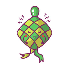 cute mascot ketupats food. vector illustration